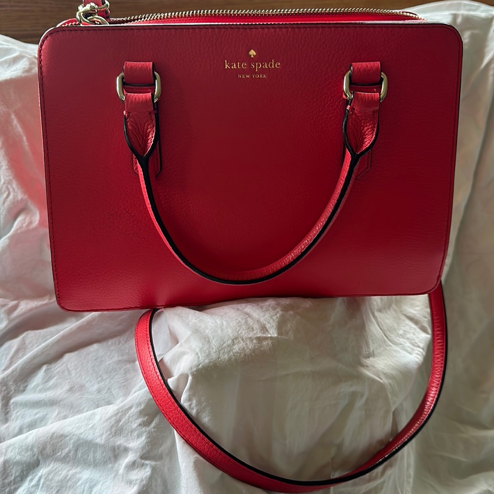 Kate Spade Red Lise Bag Crossbody And Top Handle